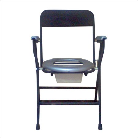 New Type Commode Chair Met Finish - Metal, Plastic 40x50x80cm, Black | Portable, Folding, Comfortable Seating, 2L Bucket, Load 120kg