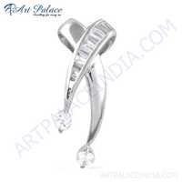 Rady To Wear Cubic Zirconia Gemstone Silver Pendant, 925 Sterling Silver Jewelry - Gender: Women