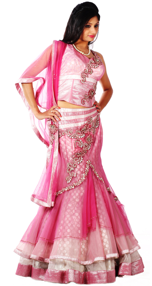 Rose pink color Designer Lehenga