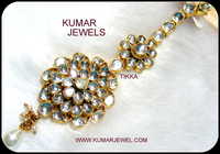 Bridal Kundan Tikka - Gold Kundan & Pearl, 10-15 Cm, Floral Design | Elegant Wedding Accessory, Versatile Style, Attractive Look