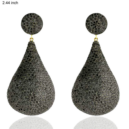 Pave Diamond Drop Earrings