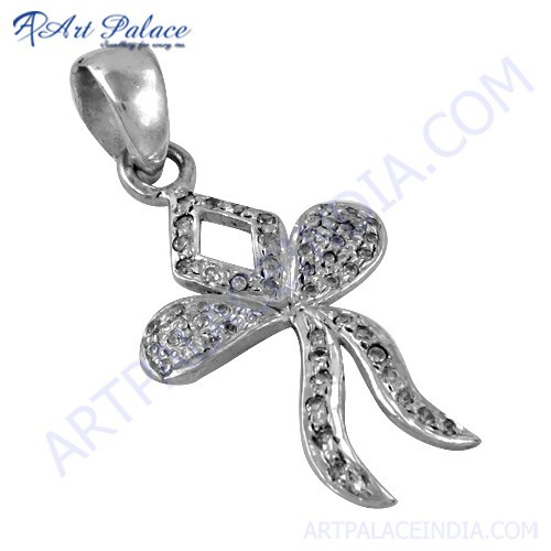 Fashionable Cubic Zirconia Gemstone Silver Pendant