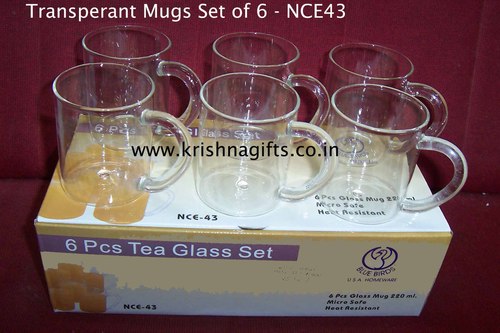 Transperant Mug 6 pc