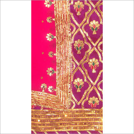 Purple Color Raw Silk Unstitched Designer Suit