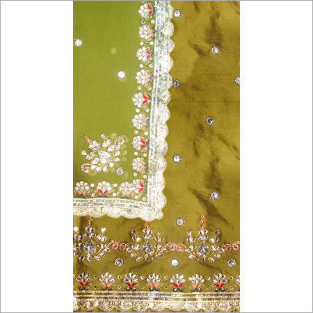 Pastel Green Raw Silk Designer Unstitched Suit