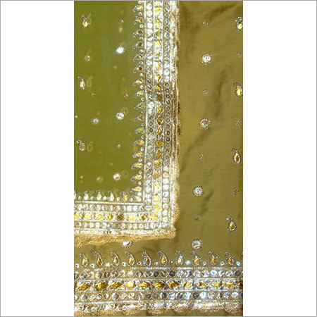 Pista Green Raw Silk Unstitched Designer Suit