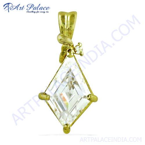 Exclusive CZ Gold Plated Silver Pendant 