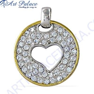 Creative Cz Gemstone Gold Plated Silver Pendant