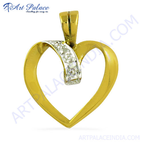 Heart Style Gold Plated Silver Pendant 