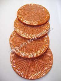 Orange Beaded Coaster