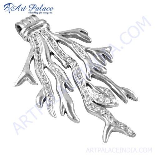 Hot Luxury Cubic Zirconia Silver Pendant