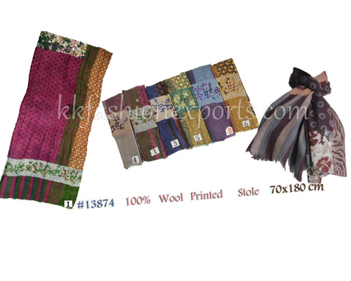 Colored Wool Printed Stole