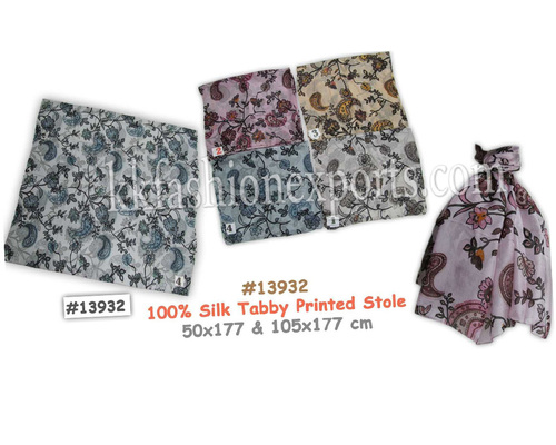Silk Tabby Printed Scarves