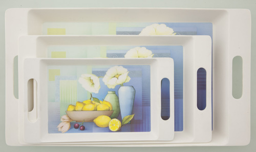 Valerio - Zest - Set Of 3 Melamine Trays