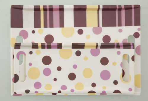 Valerio - Polka - Set Of 2 Melamine Trays