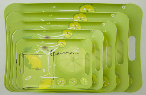 Valerio - Limoncello - Set Of 5 Melamine Trays