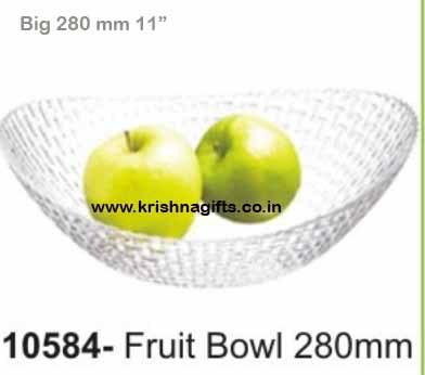big Habitat Bowl - Glass, 280mm Diameter, Clear | Elegant Design, Durable Material, Large Capacity, Easy Cleaning, Textured Oval Shape