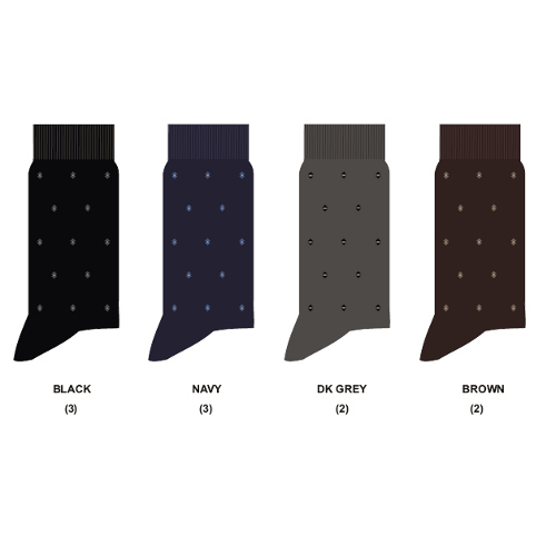 Black And Brown Soft Combed Cotton With Lycra Socks