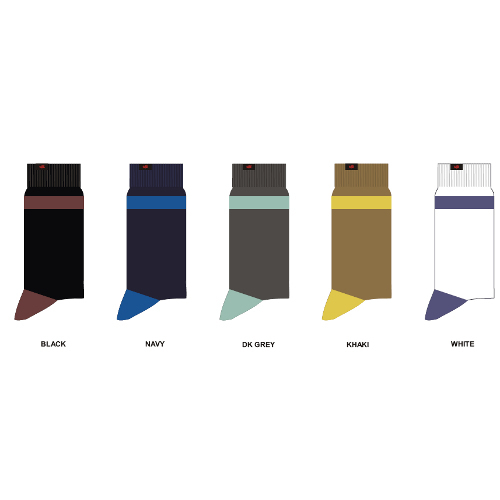 Soft Combed Cotton Socks - Free Size White and Black Striped Design | High Elasticity for Gents with Printed Logo