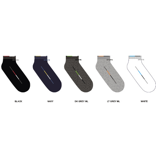 Soft Combed Cotton Socks - Free Size, Multicolor Striped Pattern | Gentle Elasticity, Printed Logo Design for Gents