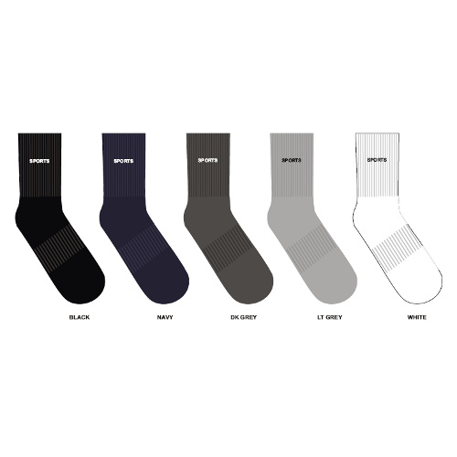 Soft Combed Cotton With Lycra Socks - Free Size, White and Black Striped Design | High Elasticity for Gents