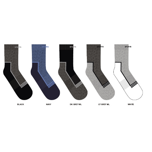 Soft Combed Cotton With Lycra Socks - Free Size , Black and White Printed Design for Gents with Middle Elasticity