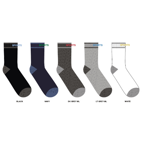 Black And White Soft Combed Cotton With Lycra Socks