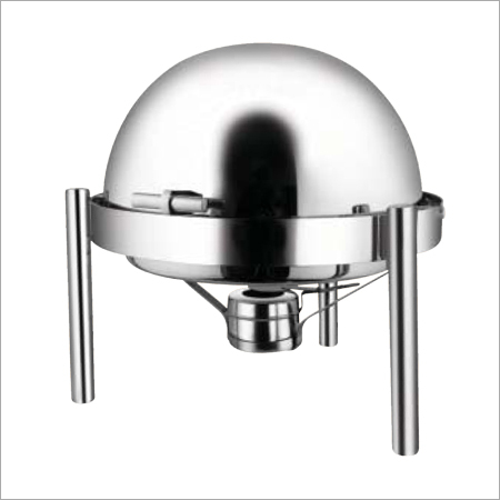 Round Roll Top Chafing Dish with Pipe Leg