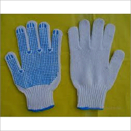 Blue  White Dotted Gloves