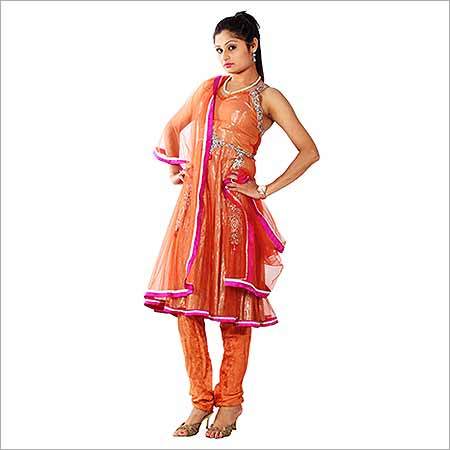 Orange Color Designer Suit On Net