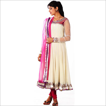 Cream color georgette designer suit