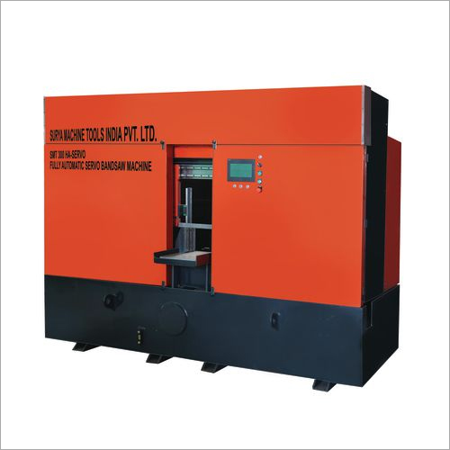 Fully Automatic Servo Band Saw Machine - Steel, Blade Size 4100*34 mm, Color Orange | High-Efficiency, Robust Structure, Full Automatic Cutting Function