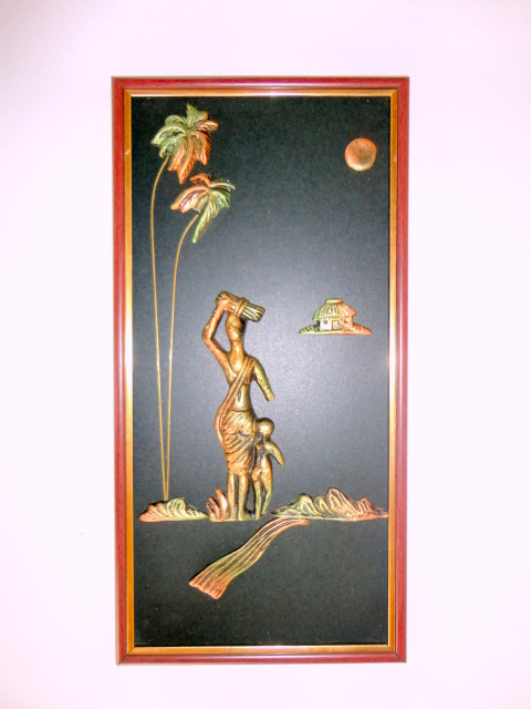 Terracotta frame lady with child