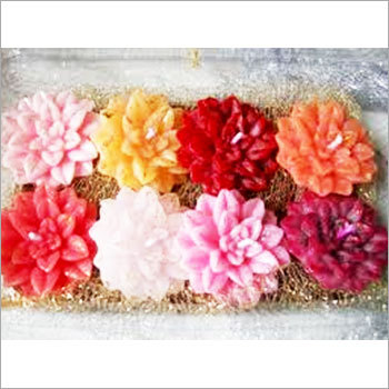 Candles - Wax, 7cm Diameter x 3cm Height, Red | Elegant Design, Long Burning, Floral Scent