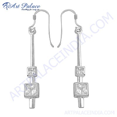 Fashion Accessories Cz Gemstone Silver Earrings