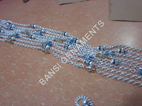 Silver Crystal Anklets
