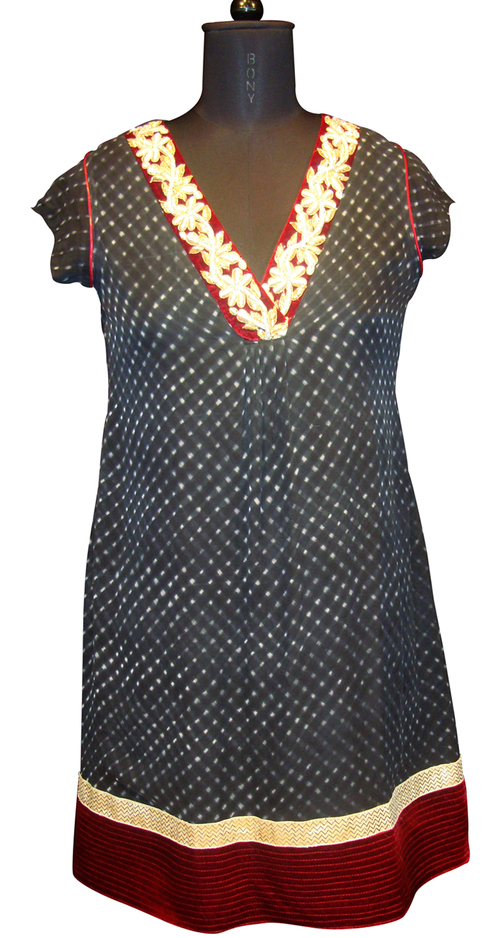 Black Traditional Georgette Kurti
