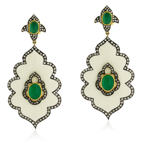 Enamel Dangle Earrings 