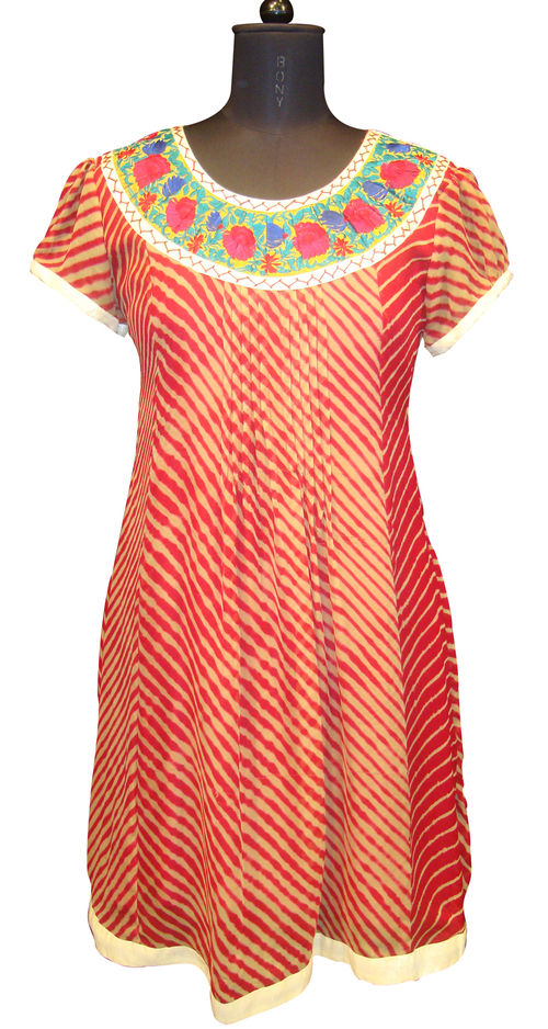Maroon Color Designer Georgette Kurti Resham work
