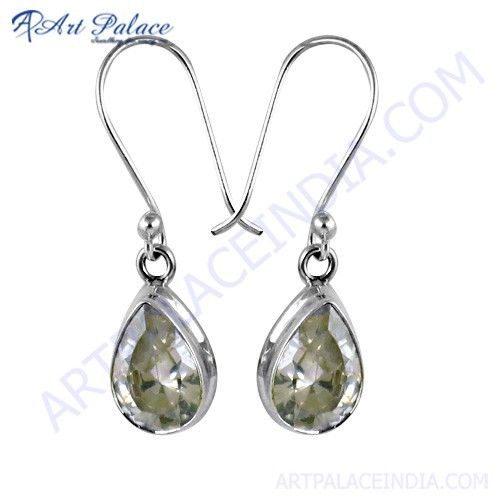 Cool Cubic Zirconia Gemstone Silver Earrings