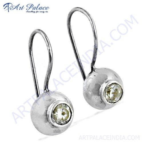 Fashion Accessories Cubic Zirconia Gemstone Silver Earrings