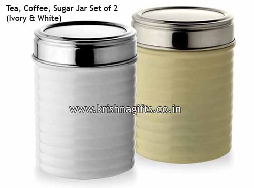 SS Jar Set of 2 Ivy White