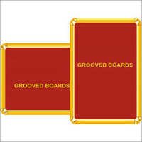 Golden Grooved Felt Notice Boards - Felt & Metal, Variable Dimensions, Red | Durable, Stylish, Wall Mount, Professional Display