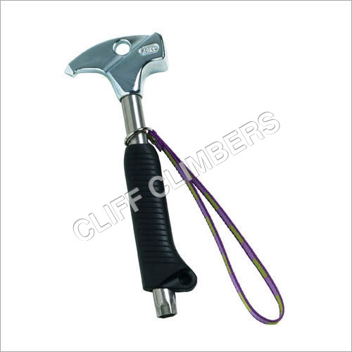 ROCK HAMMER TAM TAM PETZL - Steel Head, Rubber Handle, 26.5 cm, 535 g | 13 mm Socket, 8 mm Bolt Placement, Wrist Leash