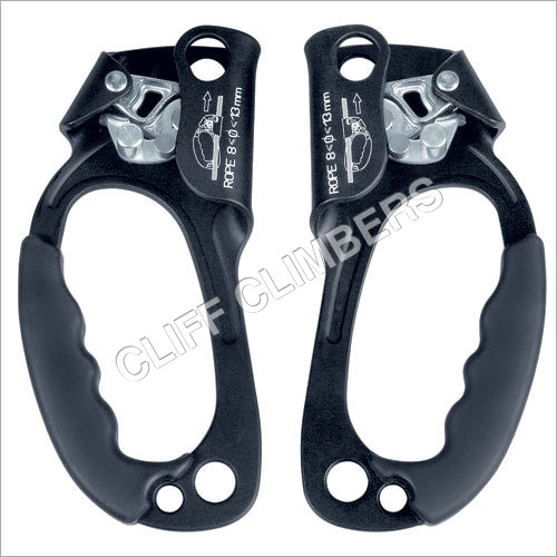 ASCENDOR LEFT & RIGHT HAND PAIR SINGING ROCK - Aluminum, UNI, Black | Wide Handle, Gloved Hand Use, Rope Diameter 8-13 mm