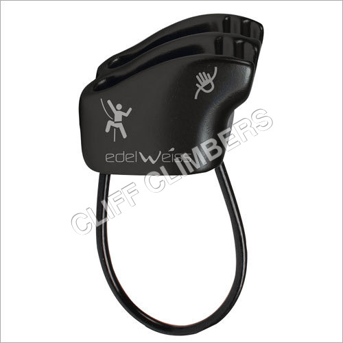 BELAY DEVICE GURU PLUS EDELWEISS - Light Alloy, 114mm x 55mm, Black | Enhanced Braking, Dual Rope Use, Lightweight