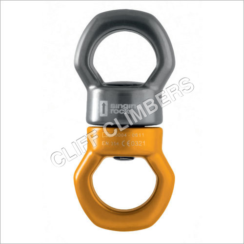 ROTATING ANCHOR TWISTER (SINGING ROCK) - Aluminum Alloy, Grey/Orange, 91g, 4 kN Working Load | Ball Bearing, Prevents Rope Twisting