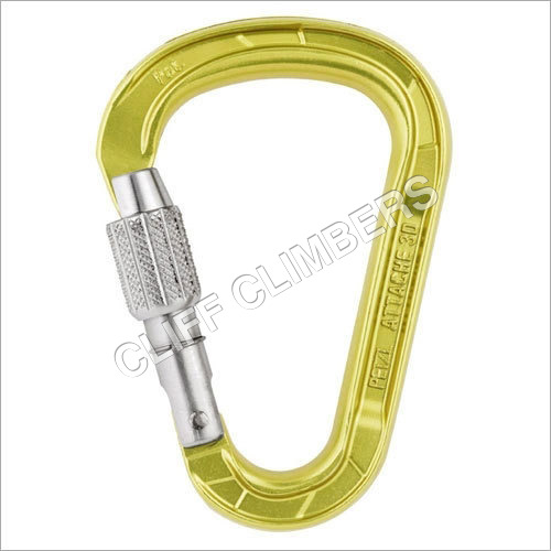 CARABINER SCREW ATTACHE PETZL - Aluminum 7000, Yellow, 80g | Compact, Lightweight, Screw-Lock, 23kN Strength