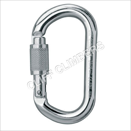 Carabiner OK - Aluminum 7000, 75g, Polished | Oval Shape, Screw-Lock, 24kN Major Axis, Pulley & Belay Use