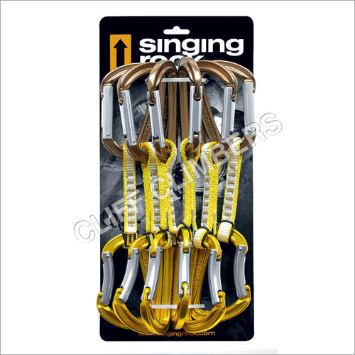 Extasy Express Set Quick Draw (SINGING ROCK) - Aluminum Alloy 11x11 cm Brown/Red 22 kN Strength Wire Gate Carabiners